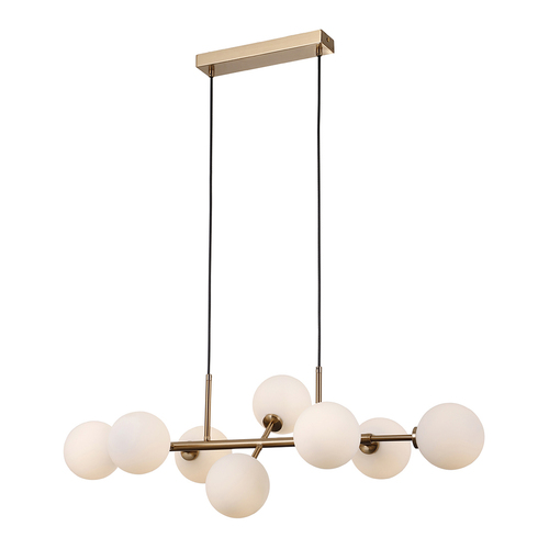 Check Pendant Light Italux Honey Mirellio 8-Light Brass White G9 PND-66463-8-HB