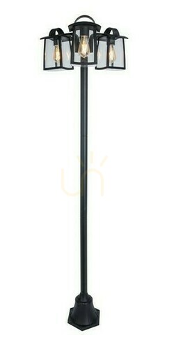 Check Outdoor Light Post Lutec Kelsey Black 3-Light Aluminum 191 cm 7273606012