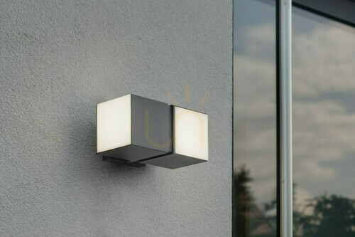 Check Lutec CUBA 5193808118 outdoor wall light with two rotating LED cubes, 4000 K, anthracite, IP54