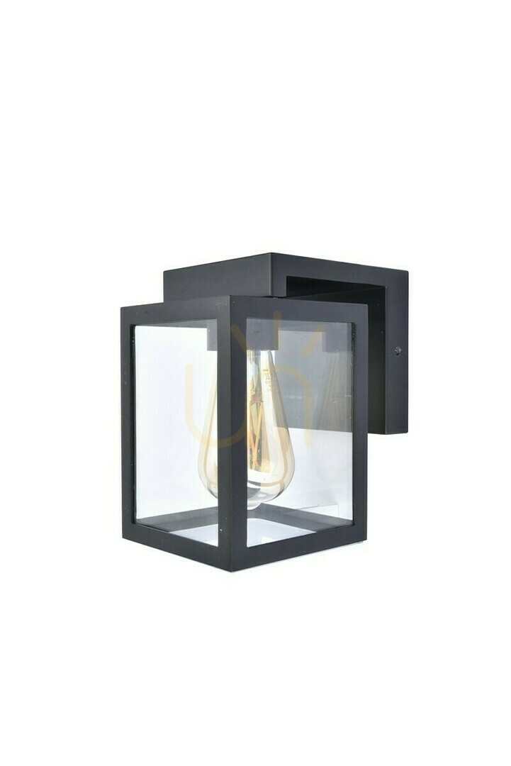 Outdoor Wall Lamp Lutec SHIVA Black Aluminum Glass 5206501012