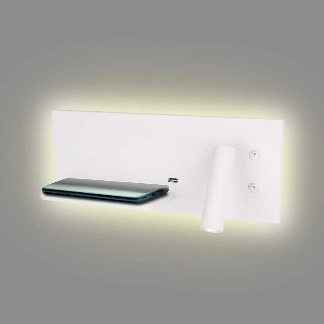 Display Wall Light Max Light Superior W0291L White USB Inductive Charger 2x9W Wall Light Max Light Superior W0291L White USB Inductive Charger 2x9W