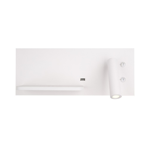 Check Wall Light Max Light Superior W0291L White USB Inductive Charger 2x9W