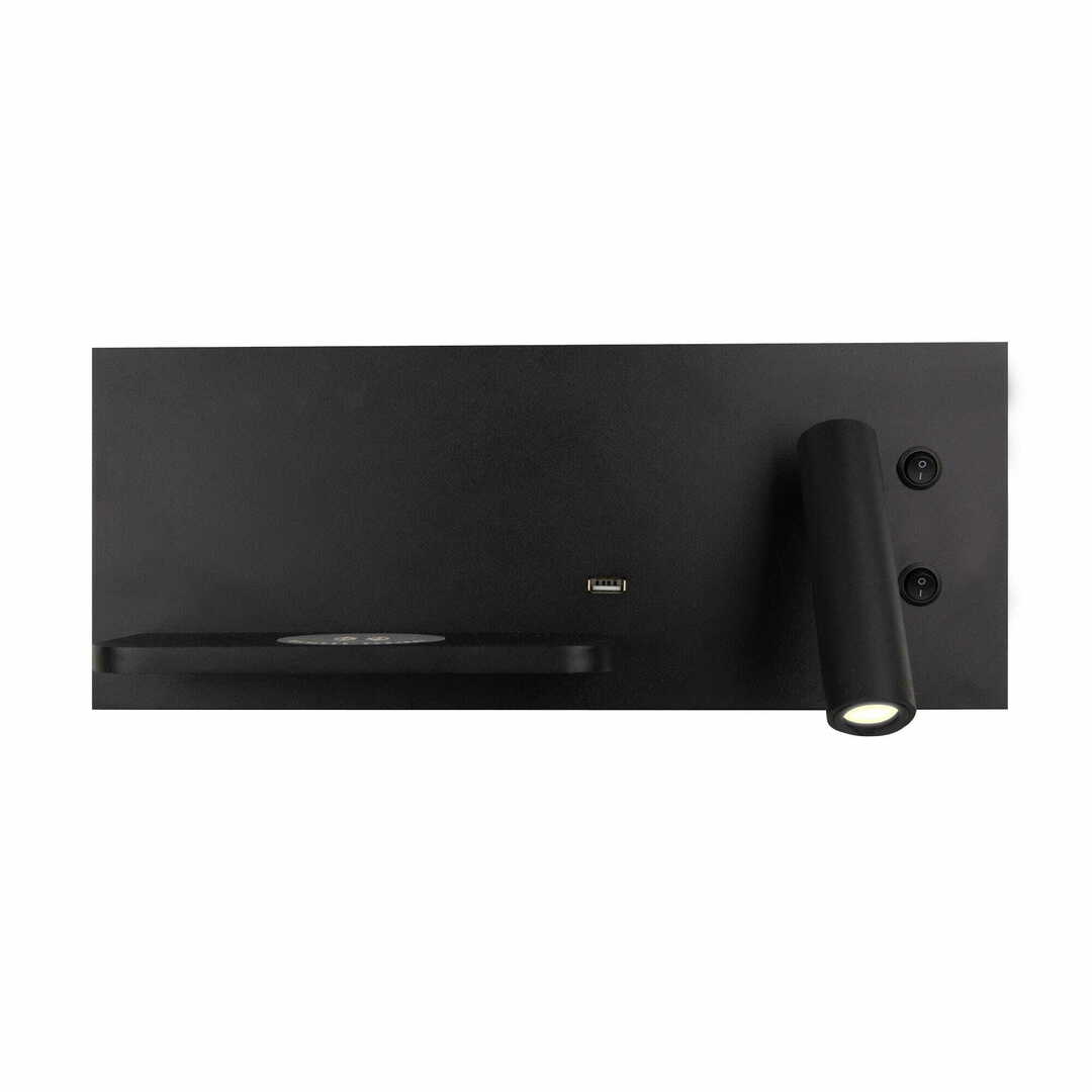 Check Wall Light Max Light W0292L Black with USB Socket and Inductive Charger 3000K Wall Light Max Light W0292L Black with USB Socket and Inductive Charger 3000K