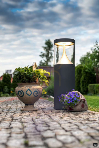 Check NORLYS Egersund 1285GR graphite LED bollard light 20.3 W 63 cm