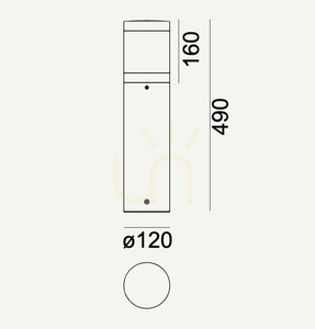 EGERSUND Mini 1291GR 9.1W 49cm graphite light post - NORLYS small 7