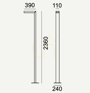 Outdoor Pole Light NORLYS Asker 1363GR Black 12W 3000K 236cm LED small 7