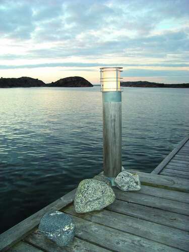 Check Light post Stockholm 1423 galvanized+wood 85cm E27 Norlys