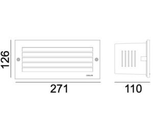 GRIMSTAD 1545AL 8.3W 3000K Aluminum RAL-9006 recessed outdoor luminaire - NORLYS small 3