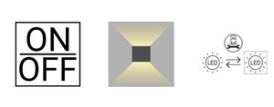 NORLYS Voss 1952GR outdoor LED wall light, graphite RAL 7016, up/down light, 18.9 W, 3000 K small 1