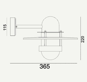 Outdoor wall lamp Bergen 270GA E27 Galvanized Norlys small 3