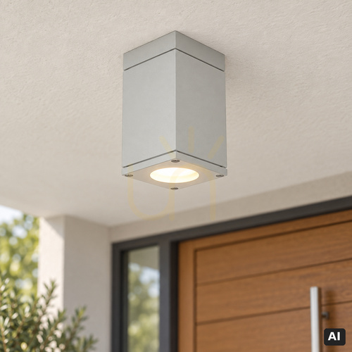 Check Norlys SANDVIK 795AL outdoor ceiling light aluminium RAL 9006 GU10 4W IP54 IK08
