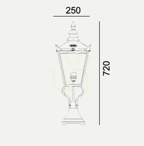 CHELSEA 956CO E27 copper 72 cm garden lantern - NORLYS small 3