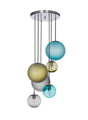 Check Bacan ceiling pendant lamp set 6 in matt stainless steel Famlight