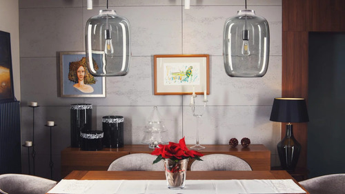 Check Famlight modern pendant lamp Laut gray brass
