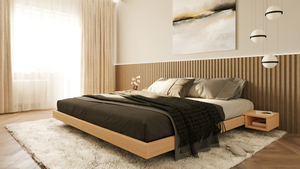 WoodMan CARRE Floating Bedside Table Solid Beech Wood Natural 40x32cm WUA-01485 small 2