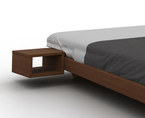 Bedside Table WoodMan CARRE Walnut Solid Beech Wood 40x32 cm WUA-01487 small 0