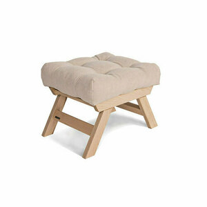 WoodMan Allegro beech wood pouffe natural creamy 55x47x43 cm WUA-00485 small 0