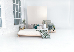 WoodMan Cone Low Double Bed 180x200 Raw Beech Wood WUA-01063 small 3