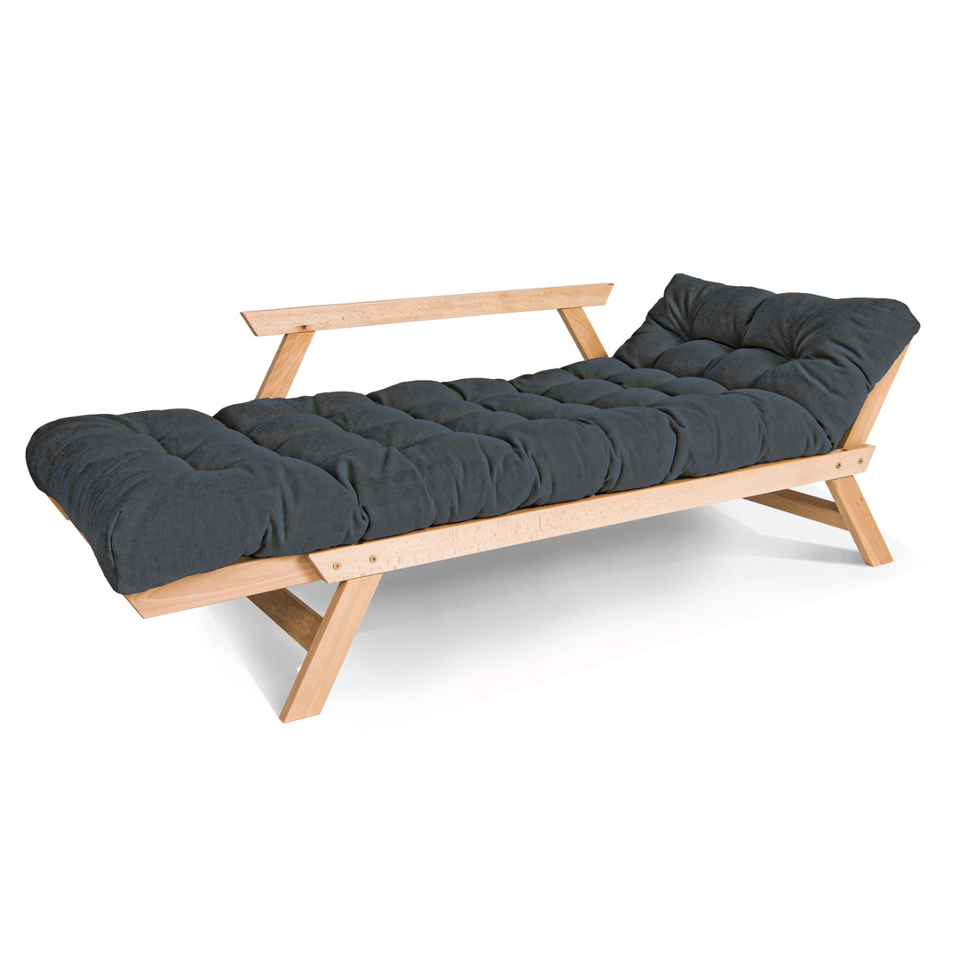 View Sofa bed WoodMan Allegro beech wood graphite 203 cm 100377 Sofa bed WoodMan Allegro beech wood graphite 203 cm 100377