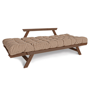 WoodMan ALLEGRO Futon Sofa Bed, Beige, Beech in Walnut Finish, WUA-00539 small 2