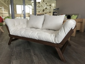 WoodMan Allegro Sofa Bed Beech Wood Walnut Cream 203x80 WUA-00532 small 5
