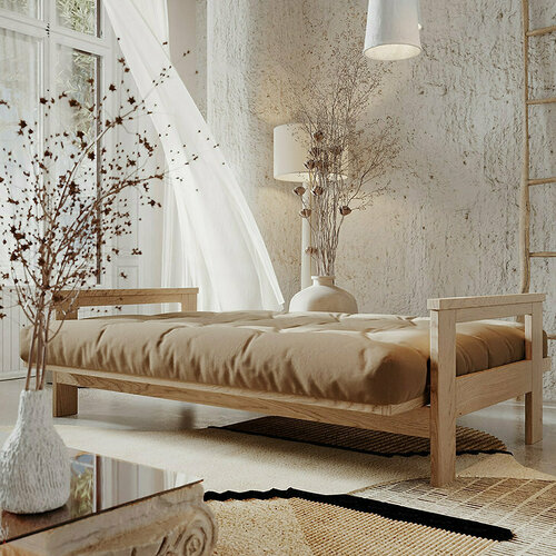 Check WoodMan Mexico Sofa Bed Beech Wood Beige 210x145cm 100627