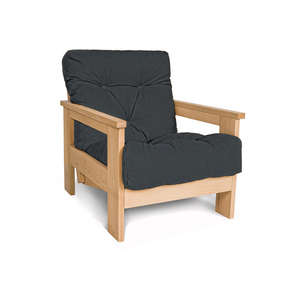 WoodMan MEXICO Reclining Wooden Armchair Raw Beech Wood Graphite SKU WUA-01367 small 0