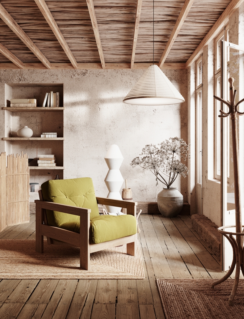 Preview WoodMan Mexico Green Reclining Armchair Beech Wood 001364 WoodMan Mexico Green Reclining Armchair Beech Wood 001364