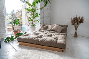 Futon Sofa WoodMan Layti 140 Beech Wood Cream 200x140 cm WUA-01109 small 8