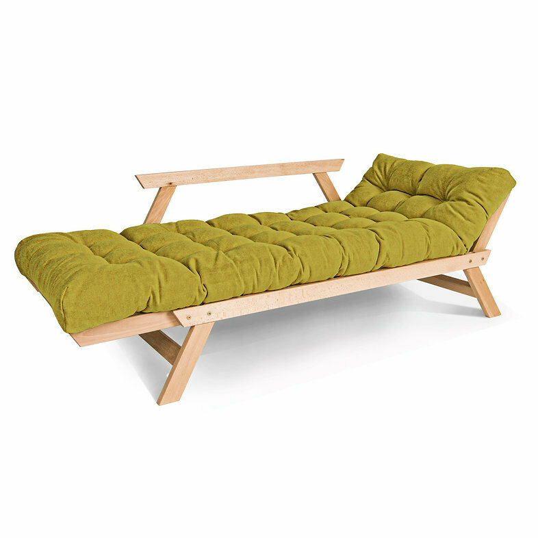 View WoodMan Allegro Beech Wood Sofa Bed 203x80 cm Green WoodMan Allegro Beech Wood Sofa Bed 203x80 cm Green