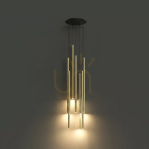 Nowodvorski LASER 1000 7668 pendant light, 7×G9, brass and black small 2