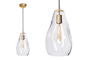 Famlight Storm S Transparent Glass Pendant Light, Brass small 1