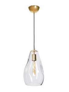Famlight Storm S E27 pendant light – clear glass, brushed brass small 0
