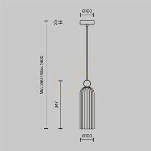 ANTIC pendant lamp MOD302PL-01GR Maytoni small 6