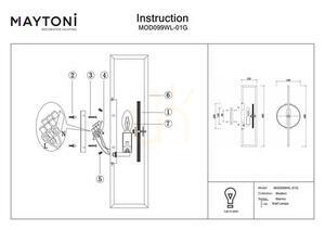 Wall lamp MARMO MOD099WL-01G Maytoni small 4