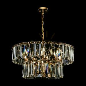 Maytoni PUNTES MOD043PL-12G crystal pendant lamp gold 12xE14 68 cm small 2