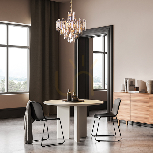 Check Maytoni Flare DIA200PL-06G 6-Light Crystal Chandelier gold Ø48.8 cm height 68.7-154.2 cm