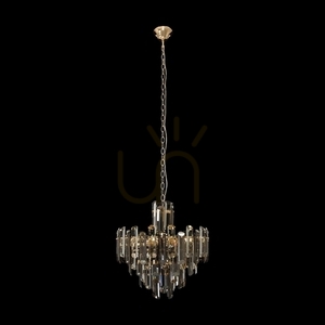 Maytoni Flare DIA200PL-06G 6-Light Crystal Chandelier gold Ø48.8 cm height 68.7-154.2 cm small 2