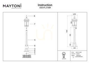 SALAMANCA light post O031FL-01BR IP44 Maytoni small 5