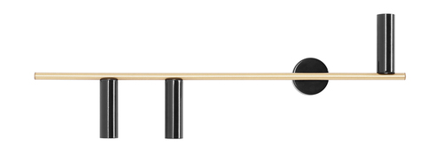 Check Wall Lamp Aldex Trevo 3 Black Brass Left Metal GU10 1083Y40