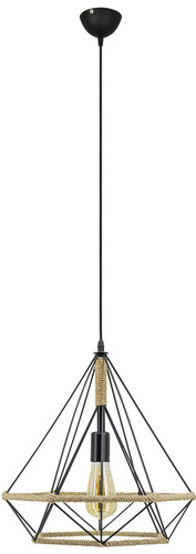 Check PIRAMIDA lamp 8802/1 pendant rope.1lb.E27 BLACK+SHIELD