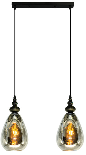Check MOKKA 2045/2 2-Light E27 Black Grey pendant lamp