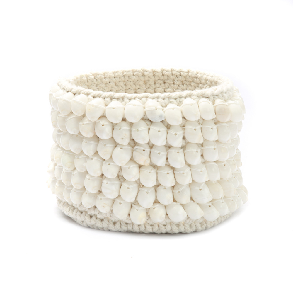 Check The Kai Macrame Planter - White - M The Kai Macrame Planter - White - M
