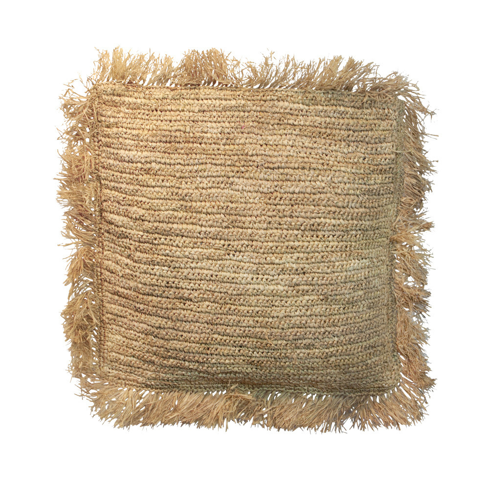 Check The Raffia Cushion Cover Square - Natural - 60x60 The Raffia Cushion Cover Square - Natural - 60x60