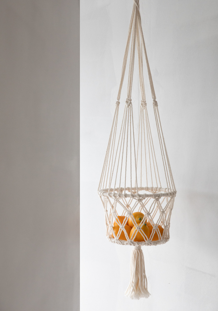 View The Macrame Plant Holder - White - L The Macrame Plant Holder - White - L
