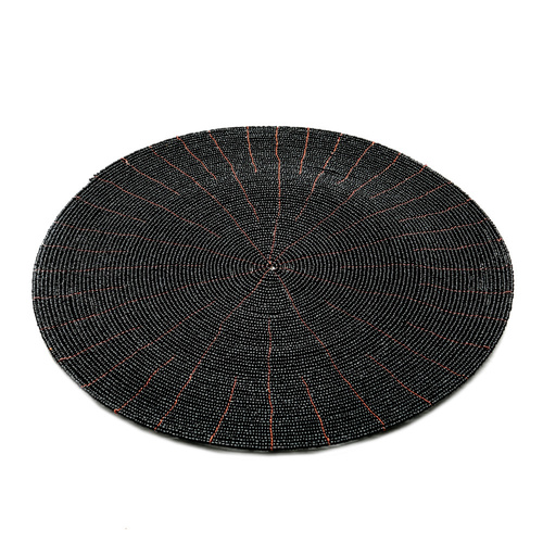 Check The Beaded Placemat - Black