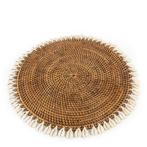 Check The Colonial Shell Placemat - Natural Brown