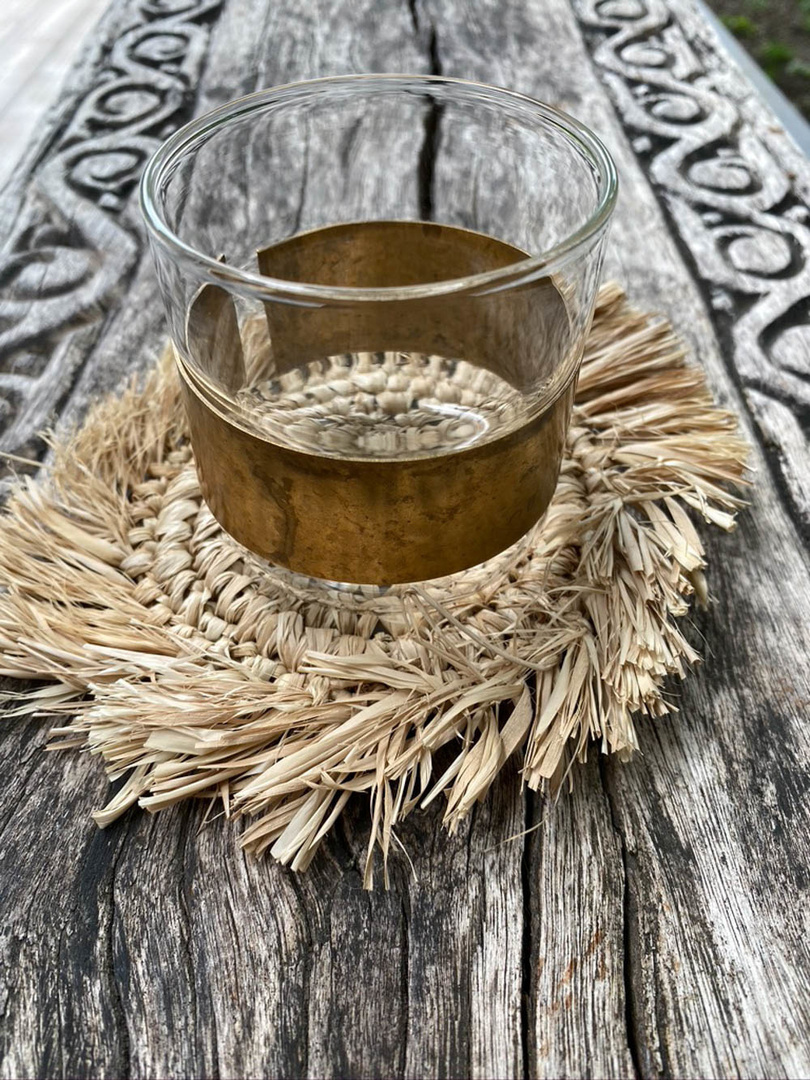 View The Fringe Raffia Coaster - Natural The Fringe Raffia Coaster - Natural