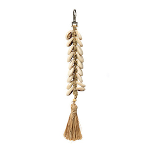 The Raffia Fishbone Keychain - Natural White 0 The Raffia Fishbone Keychain - Natural White small 0