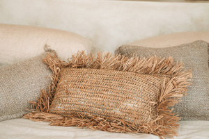 The Raffia Cushion Cover Rectangular - Natural - 30x50. small 2